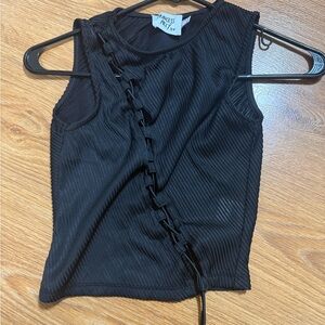 Princess Polly Black Ribbed Tank Top